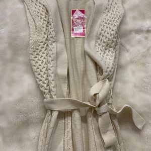 NWT LONG CREME CARDIGAN CANDIES